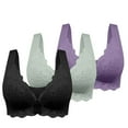 thumbnail image 1 of WZXFASHION Womens No Ring French Womens Front Close Bra T Back Plus Size Unlined Bra For Large Bust Bra H M, 1 of 9