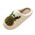 thumbnail image 2 of Men's Christmas Slippers Cute Reindeer Print House Shoes Xmas Fuzzy Warm Flat Shoes, 2 of 7