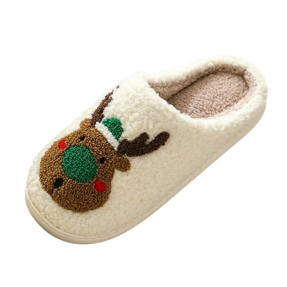 Christmas Slippers House Shoes for Women Fluffy Soft Cozy Bedroom Cartoon Plush Cute Slippers for Indoor Outdoor Use