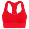thumbnail image 7 of Wang6 Cropped Racerback Workout Tank Tops for Women Trendy Ribbed Workout Bras Sleeveless Yoga Tops Summer Crew Neck Running Gym Sports Shirts Red XL, 7 of 7