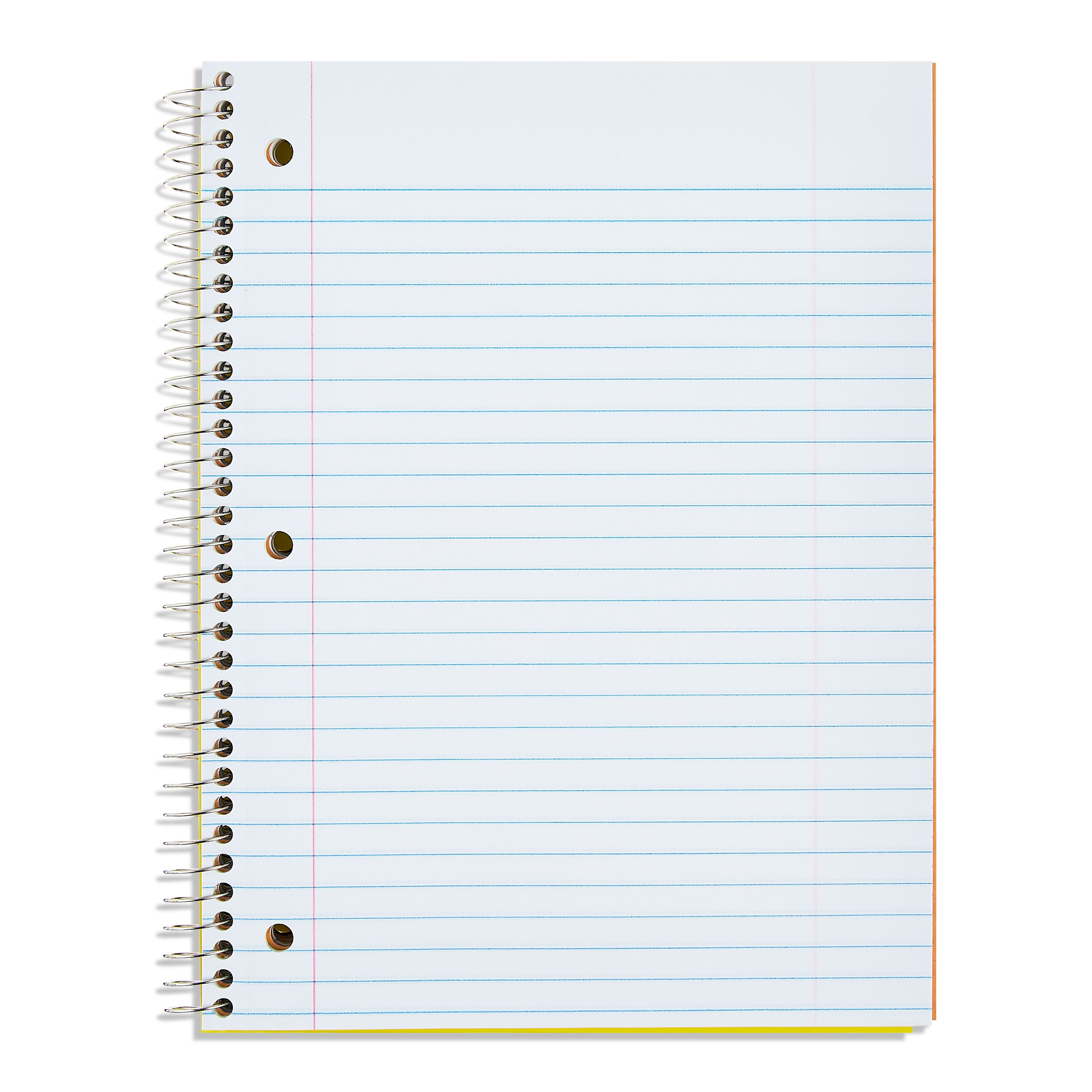 Pen+Gear Wide Rule 5 Subject Notebook, 8” x 10.5”, Yellow, 180 Sheets, New