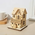 thumbnail image 3 of 4.33Inch Christmas Wooden Village Houses with Light, Unfinished Rustic Holiday Village Decorations - Perfect for Christmas Table Centerpieces, Christmas Decorations & Gifts, DIY Crafts, 3 of 5