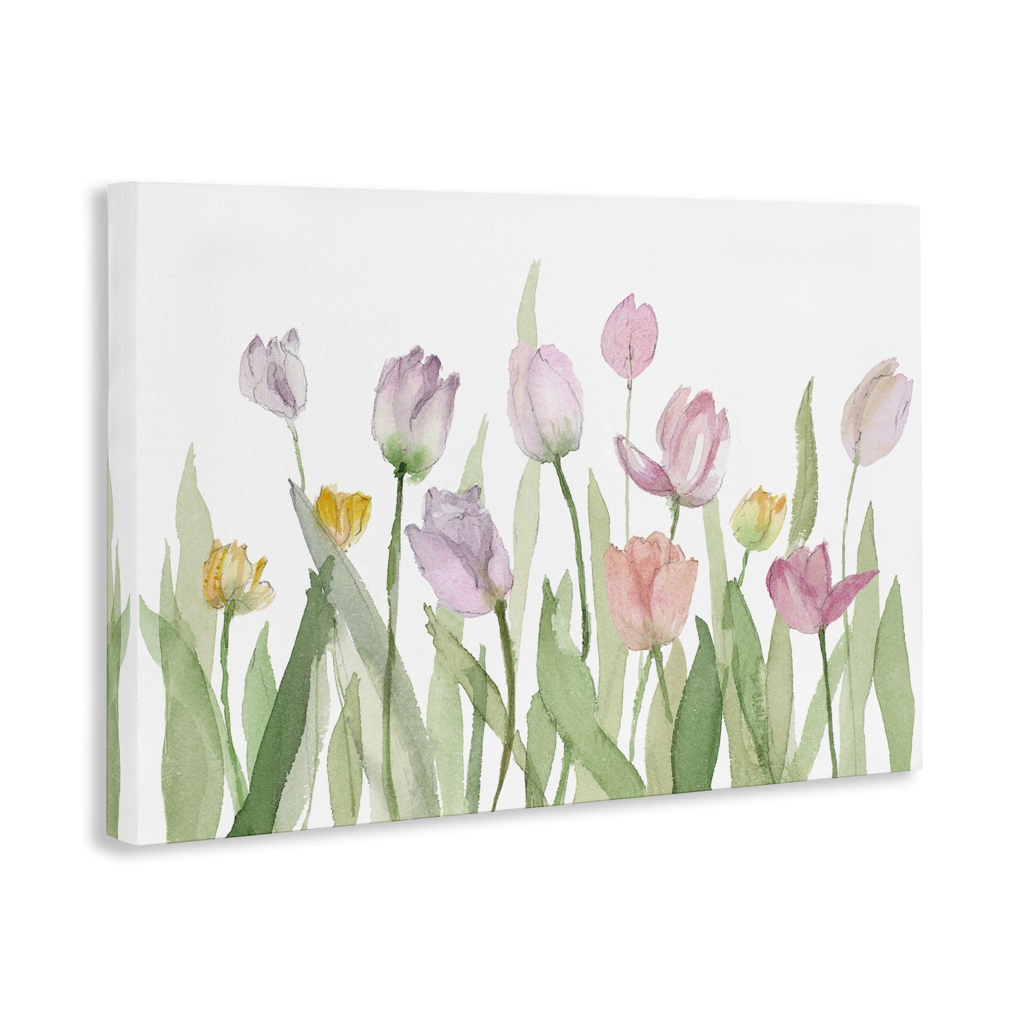 Stupell Industries Soft Pastel Tulips Plants & Flowers Painting Wrapped Canvas Art Print Wall Art, 24 x 16