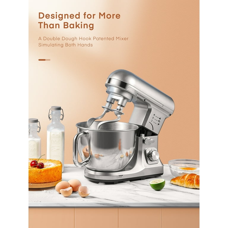 FOHERE Stand Mixer with Double Hook, Multifunctional Dough Maker
