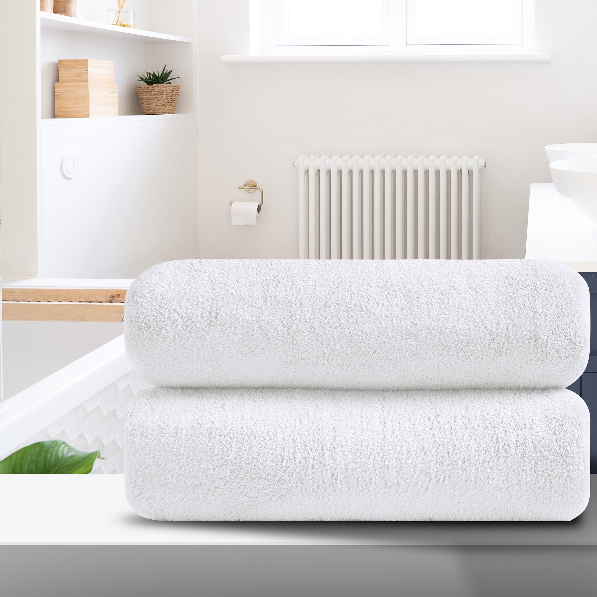 Oversized white towels sale