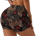 thumbnail image 1 of Fotbe Hearts and French Bulldog Shorts Sin Costuras – Shorts Deportivos de Cintura Alta para Mujer, Elásticos para Gimnasio, Yoga, Running o Ciclismo-Large, 1 of 8