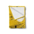 thumbnail image 2 of Windmill Soft Flannel Fleece Throw Blanket, Australian Outback Inspired Artwork Cowboy on Horse at Sunset, Cozy Plush for Indoor and Outdoor Use, 50" x 60", Earth Yellow Black, by Ambesonne, 2 of 6