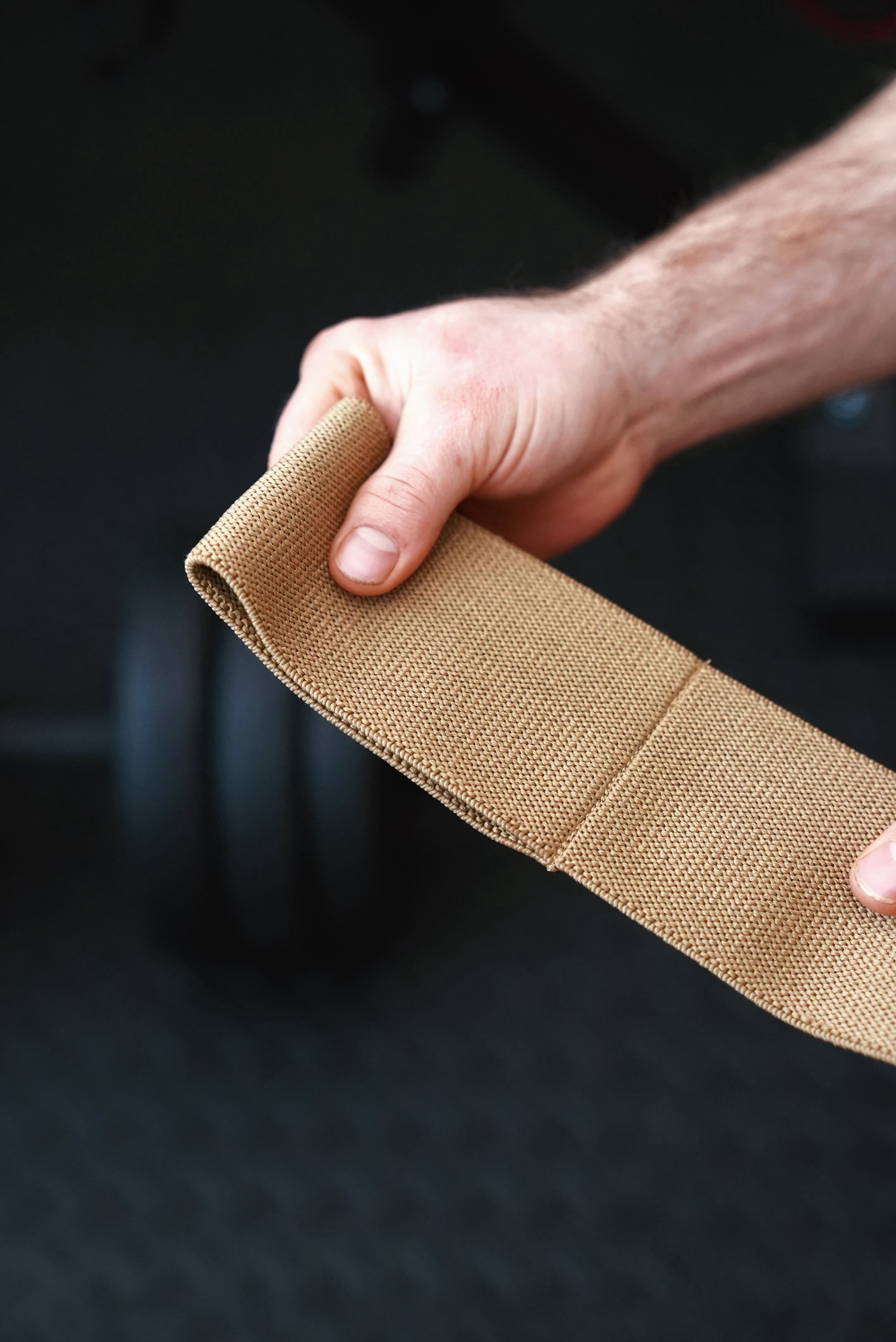 Bay Gear Co. Weightlifting Elbow Wraps (1 Pair) - Flexible Elbow Compression Strap & Joint Support Brace - For Bench Press, Powerlifting, Overhead Pressing and Heavy Lifts - Coyote Brown