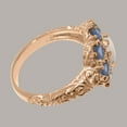 thumbnail image 4 of LBG British Made 18k Rose Gold Genuine Natural Opal & Sapphire Womens Anniversary Ring - 33 size options - Size 5.5, 4 of 8