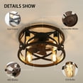 thumbnail image 4 of 18 inch Caged Ceiling Fan with Lights and Remote Control, Modern 6 Wind Speeds 2H Timing Quiet Ceiling Fan Lamp, 4 of 6