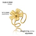 thumbnail image 1 of Aoxiang Anillos abiertos de flores grandes para mujer, anillo geométrico de acero inoxidable con forma de flor de sol, Color dorado, regalo de joyería de boda estética, 1 of 2