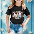 thumbnail image 2 of Kids T Shirts Short Sleeve Easter Rabbit Graphics Round Neck Tee for Girls(Big Girls), 2 of 4