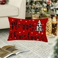 thumbnail image 5 of Red Merry Christmas Lumbar Decorative Rectangle Pillow Covers 12x20 Set of 4 Black White Buffalo Plaid Xmas Trees Joy to The World Holly Snowflake Pillow Case for Winter Holiday Decor, 5 of 6