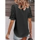 thumbnail image 5 of Blusa Minnieouse Manga corta mujer camisa informal bordada Negro XL, 5 of 6