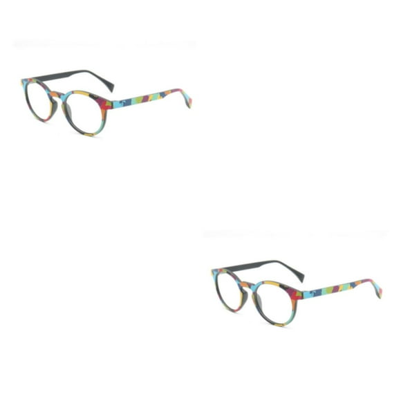 Sonducket Gafas redondas ligeras y de moda para mujer, para lucir gafas negras de arcoíris, montura de cristal IS031C9 IS031C9 2Conjunto