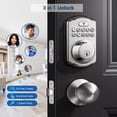 thumbnail image 3 of Veise Keyless Entry Door Lock with 2 Knobs, Electronic Backlit Keypad Deadbolt with Handle Set, Auto Lock, Easy Installation, Satin Nickel, 3 of 8
