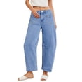 thumbnail image 1 of Vaqueros elegantes de pierna ancha para mujer, cintura alta, talla 10, azul, 1 of 8