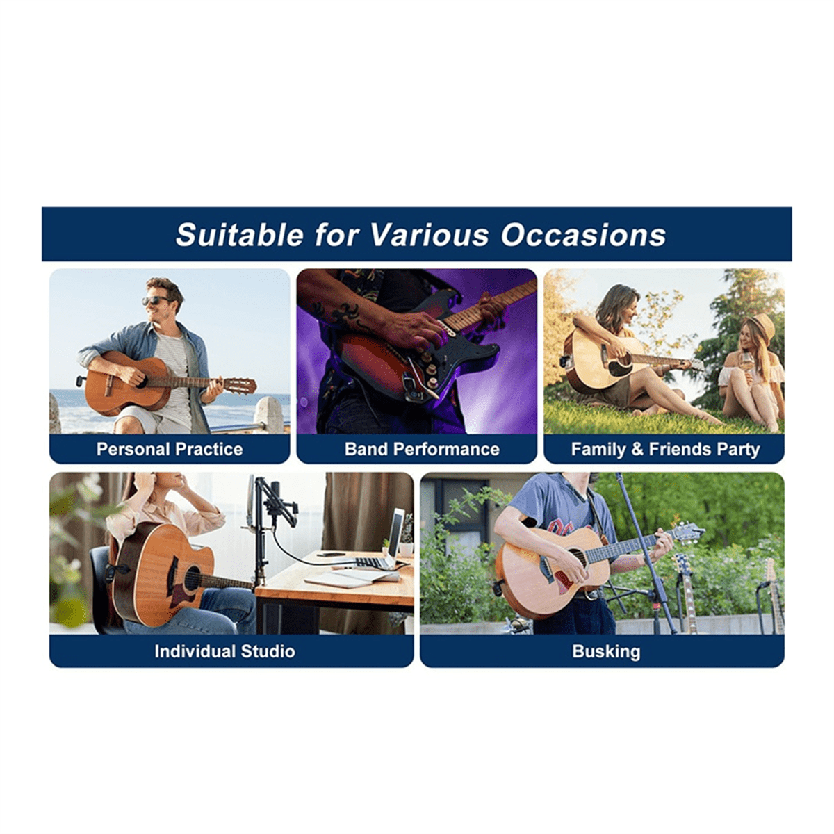 One to Two Electric Guitar Transceiver Wind Instrument 2.4G Wireless Audio System Adjustable Plug and Play,1 * Receiver 2 * Transmitters