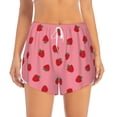 thumbnail image 2 of Goofa Strawberries Printed Women 2 in 1 Running Shorts,Quick Dry Athletic Workout Shorts,High Waisted Athletic Shorts with Liner Pockets-Large, 2 of 9