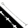 thumbnail image 2 of Stainless Steel Silver-Tone Cross Religious Link Bracelet Toggle Clasp, 8", 2 of 3