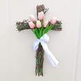 thumbnail image 4 of Spring Easter Tulip Wreath – 19.7in Artificial Pink Floral Door Hanging Decor for Front Porch or Indoor Wall – Summer Arrival Wreath for Home or Gift, 4 of 5