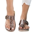 thumbnail image 2 of IUJSOY Wedge Sandals Slides for Women Retro Metal Buckle Open Toe Arch Support Summer Sandals, 2 of 8