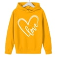 thumbnail image 4 of Kids Valentine Hoodies Long Sleeve Festival Print Pullover Tops Casual Loose Holiday Hooded Sweatshirts (13 Years, Yellow-L), 4 of 8