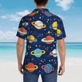 thumbnail image 3 of Lsque Planets and Stars pattern Hawaiian Shirt for Men, Unisex Summer Beach Casual Short Sleeve Button Down Shirts-Medium, 3 of 9