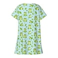 thumbnail image 5 of Gowns for Women Sleepwear Print Soft Long Sleeve Dress Plus Size Womens Clothing,Light Green,S, 5 of 6