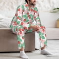 thumbnail image 5 of Salouo Strawberry Print Button-Front Long Sleeve Pajama Set for Men, Soft 2Pjs Men's Long Sleeve Sleepwear -Small, 5 of 7