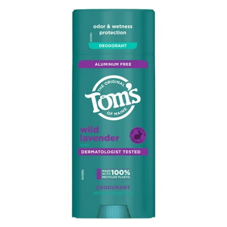 Toms Deodorant Stick Wild Lavender Aluminum-Free 3.25 Ounce (Pack of 3)