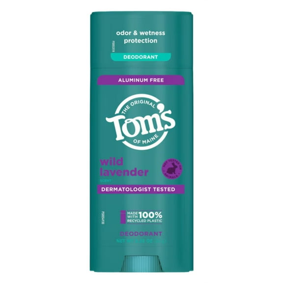 Toms Deodorant Stick Wild Lavender Aluminum-Free 3.25 Ounce (Pack of 3)