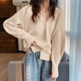 thumbnail image 4 of jtjvou Cropped Cardigan Sweaters for Women Lightweight Crop Solid Button Knit Y2k Fall Outfits Fashion Clothes 2025 Yellow Free Size, 4 of 6