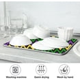thumbnail image 7 of Mardi Gras Chevron Dish Drying Mat for Kitchen Counter, Ultra Absorbent Reversible Microfiber Dishes Drying Rack Pad Heat-resistant Mats , 16"x18", 7 of 7