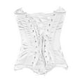 thumbnail image 3 of Kaemgyyd Women's Satin Overbust Corset Renaissance Slimming Tube Tops Back Lace up Strapless Boned Silky Body Shaper, 3 of 3