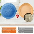 thumbnail image 6 of Lieonvis 2 Pack Air Fryer Silicone Liners Basket Round,7.8inch Reusable Air Fryer Silicone Basket Heat Resistant Easy Cleaning for Air fryer Oven Accessories, 6 of 7