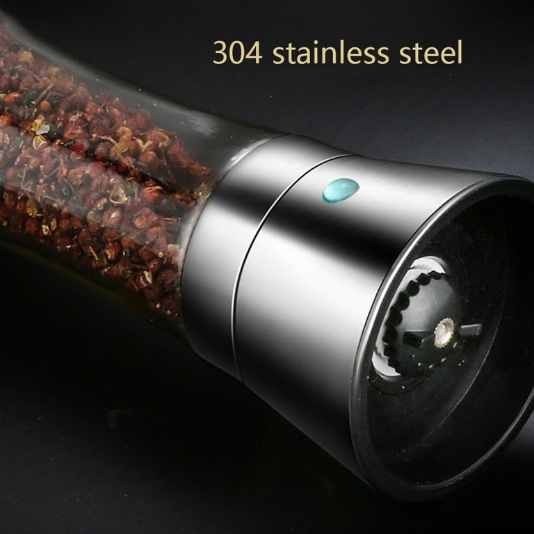 Stainless Steel ABS Salt Grinder Pepper Shaker with Adjustable Coarseness  Pepper Mill 120ML 