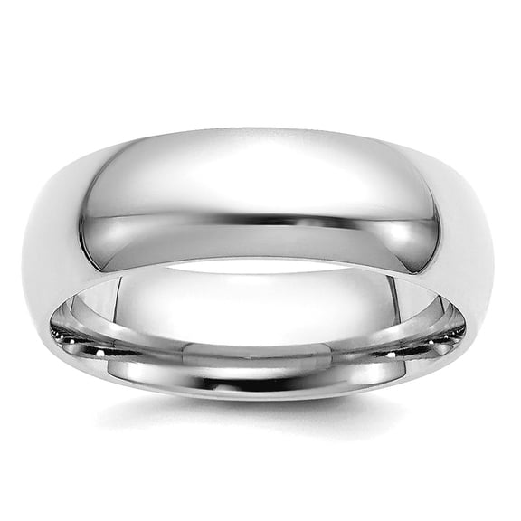 Platinum Solid Polished 6mm Comfort-Fit Wedding Band Ring Size 11.5 Wedding Band for Women and Men