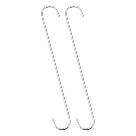

Uxcell 11.81 S Hanging Hooks Extra Long Hanger Carbon Steel Silver Tone 2Pcs