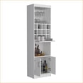 thumbnail image 3 of Bar Cabinet 71-Inch Modern with 12-Bottle Cubbies, Stemware Rack, Pull-Out Tray | Engineered Wood | Shelves Included, 3 of 8