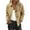 Khaki, variant on CharmCyan Women's Cropped Trench Coat Classic Collar Oversize Casual Jackets With Checkered Army Green L