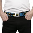 thumbnail image 3 of DC Comics Belt, Seatbelt Buckle Belt, Bat Signal Blue Black Yellow, 34 to 52 Inches, 3 of 9