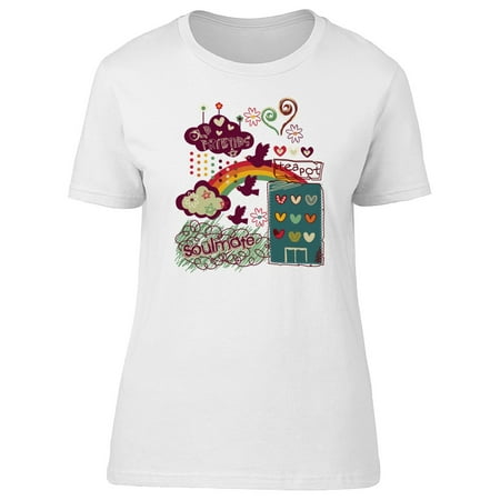Best Friend Colorful Girl Doodle Tee Women's -Image by