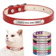 thumbnail image 3 of Custom Cat Collar Bling Leather Pet Cat Collars Personalized Carved Kitten Small Dogs Puppy Necklace With Engraved ID Nameplate, 3 of 8