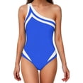 thumbnail image 3 of TaTaai Women's One Piece Swimsuit One Shoulder Design Color Block Tummy Control Slim Fit Stylish Bathing Suit Soft Comfortable Fabric for Beach Pool Vacation Gift, 3 of 7
