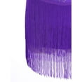 thumbnail image 6 of Aislor Women's Rhinestone Shiny Latin Dance Fringe Hem Salsa Tango Ballroom Performance Skirt Purple M, 6 of 7
