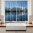 thumbnail image 2 of Ambesonne Lake Kitchen Curtains, Mont Blanc Alps France, 55"x39", Pale Blue White Green, 2 of 3