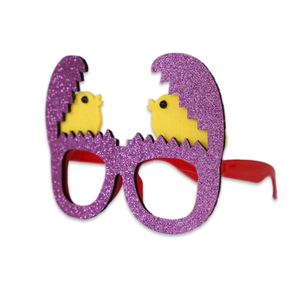 Guardurnaity Gafas de purpurina de Pascua, disfraces de juego de disfraces de animales, decoración de anteojos de plástico para cumpleaños, Cadenas y cordones para anteojos Tipo 3