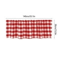 thumbnail image 3 of Opehuo Buffalo Plaid Rod Pocket Valance,Semi Sheer Window Curtains 55.12"x15.35",Rod Pocket Valance Treatment for Kitchen Farmhouse Bathroom Living Room,Red & White, 3 of 9
