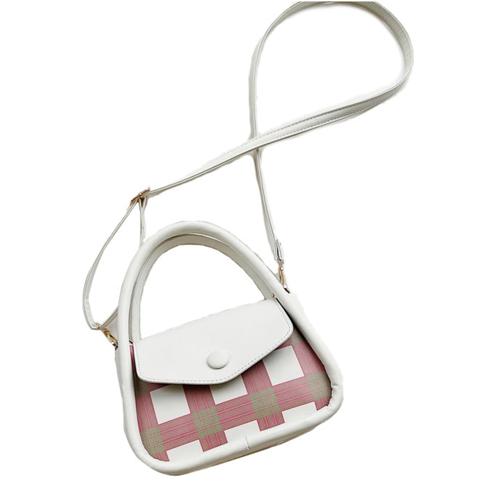 Women Shoulder Bag Large Capacity Plaid Pattern Waterproof PU Stylish Adjustable Strap Women Small Hand Bag for Spring Walmart